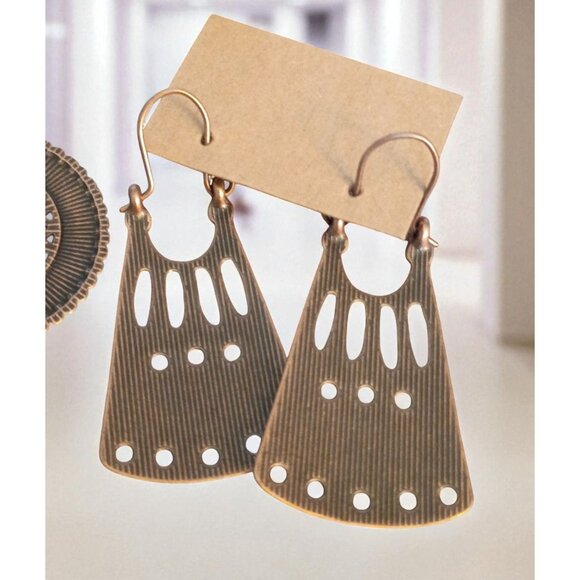 2 Pairs Boho Vintage Style Alloy Geometric Earrings Women’s Jewelry Gift Box - Picture 5 of 6